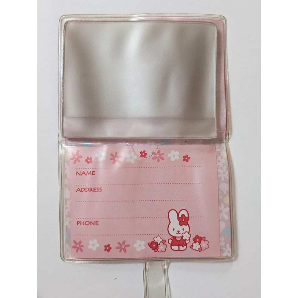 Vintage 2000 Sanrio Hello Kitty & Cathy Bunny Red Vinyl Wallet Card ID Holder